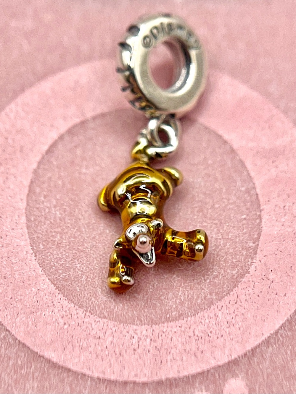 Pandora Disney Winnie the Pooh Tigger Bouncing Orange Enamel Dangle Charm